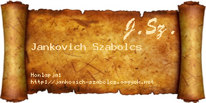 Jankovich Szabolcs névjegykártya